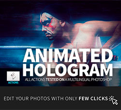 极品PS动作－全息图像(GIF动画/含高清视频教程)：Gif Animated Hologram Photoshop Acti